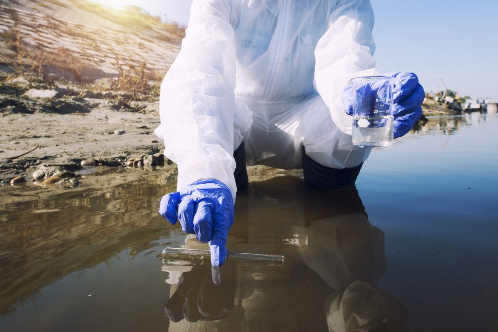 Taking samples of water