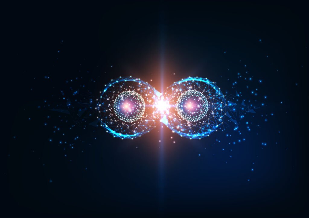 Parallel Universe - Futuristic infinity symbol, quantum entanglement, future physics science concept.