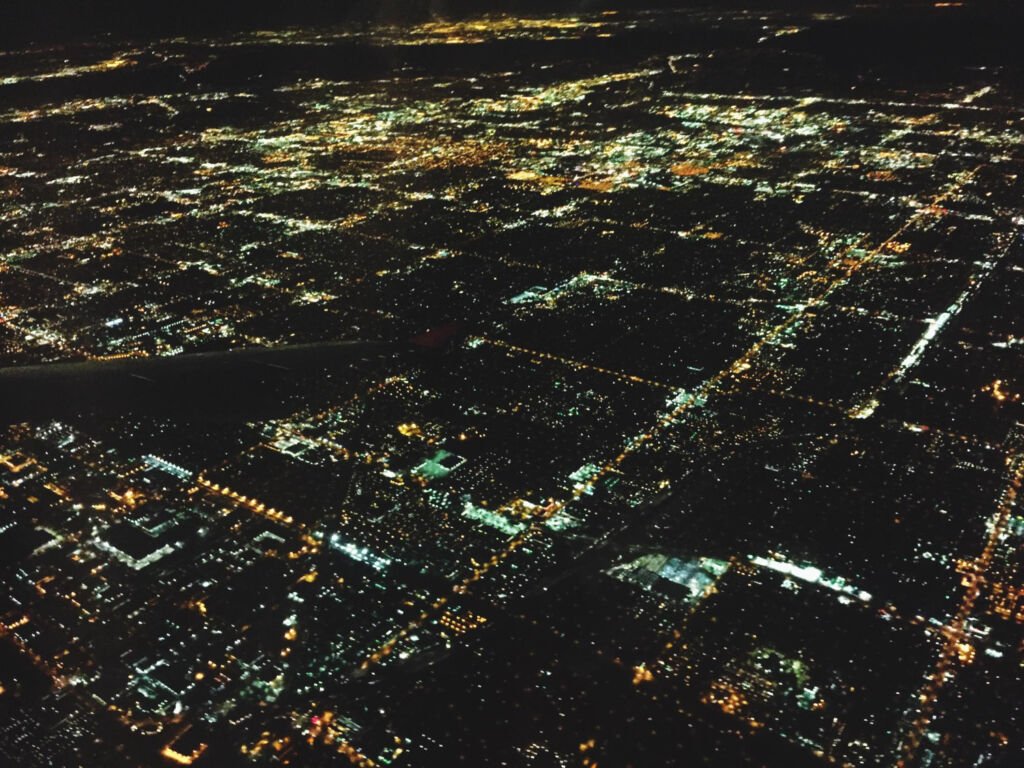 light pollution - aerial view