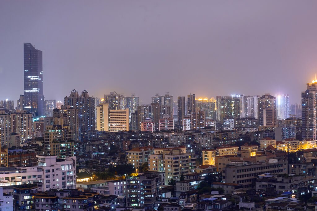 night view of modern city