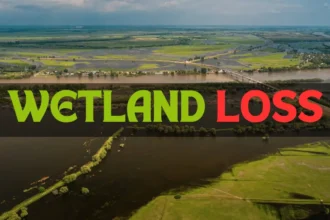 Wetland loss due to climate change impacting coastal cities in the U.S., increasing vulnerability to sea-level rise and storms.