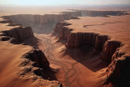 A breathtaking view of one of the Deepest Canyons in the World, showcasing towering cliffs and vast desert landscapes.