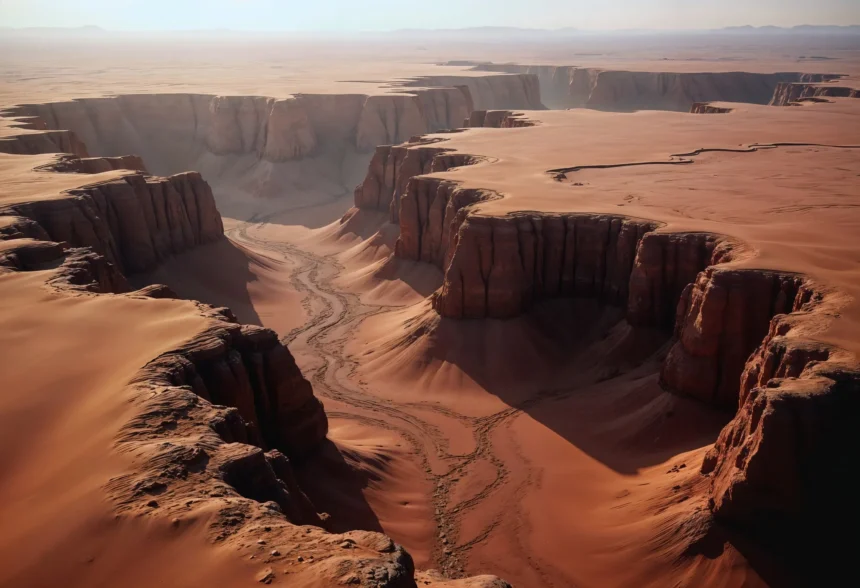 A breathtaking view of one of the Deepest Canyons in the World, showcasing towering cliffs and vast desert landscapes.